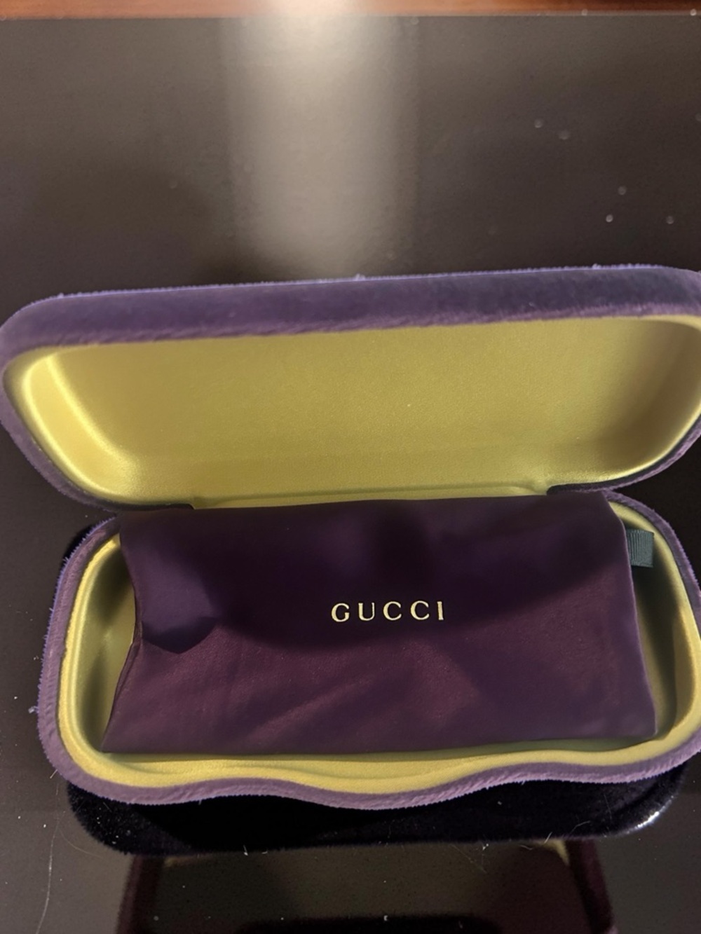 Gucci Fancy Black Square Sunglasses with Purple Velvet Case - Picture 4 of 12